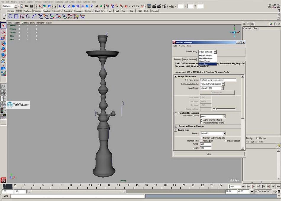 Create hookah model, render and texture complete tutorial