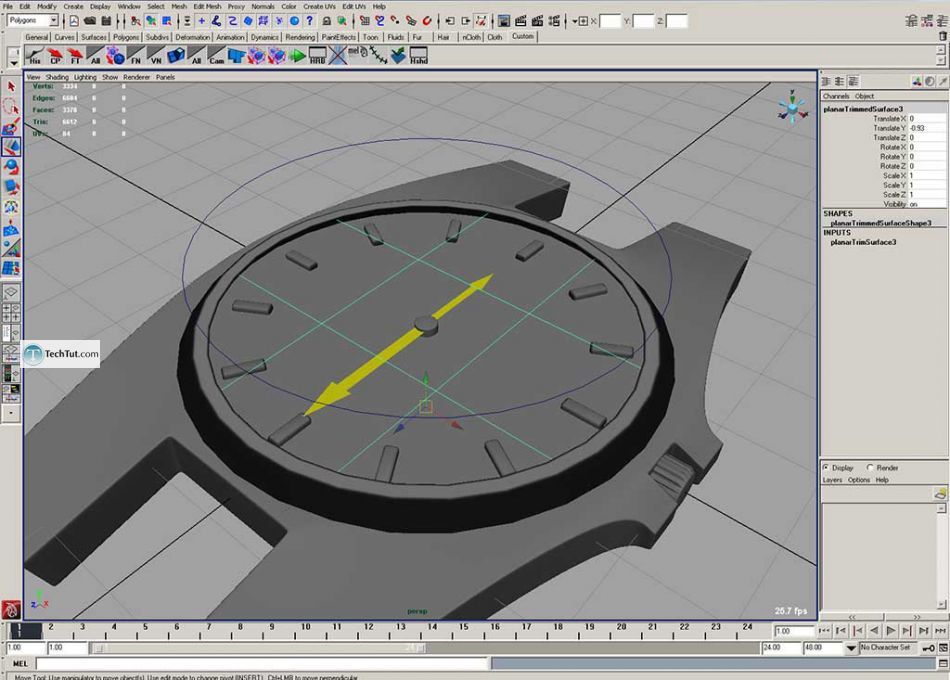 Simple polygon watch done in Maya