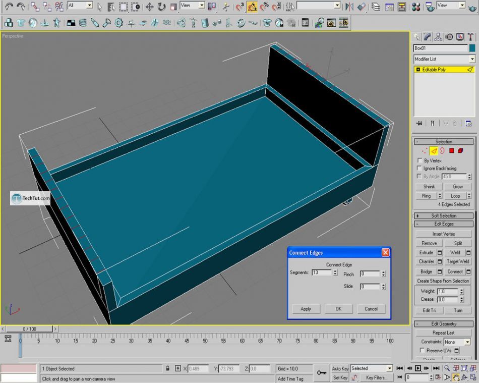 Old style double bed done in 3D max
