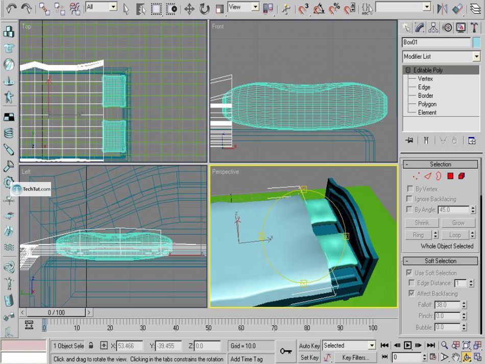 Old style double bed done in 3D max
