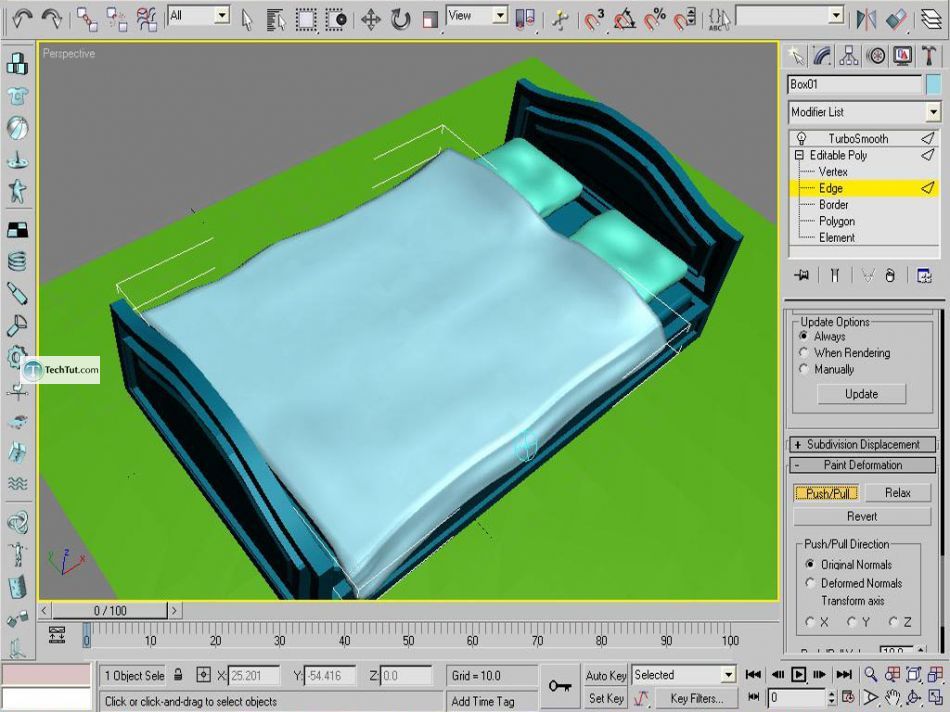 Old style double bed done in 3D max