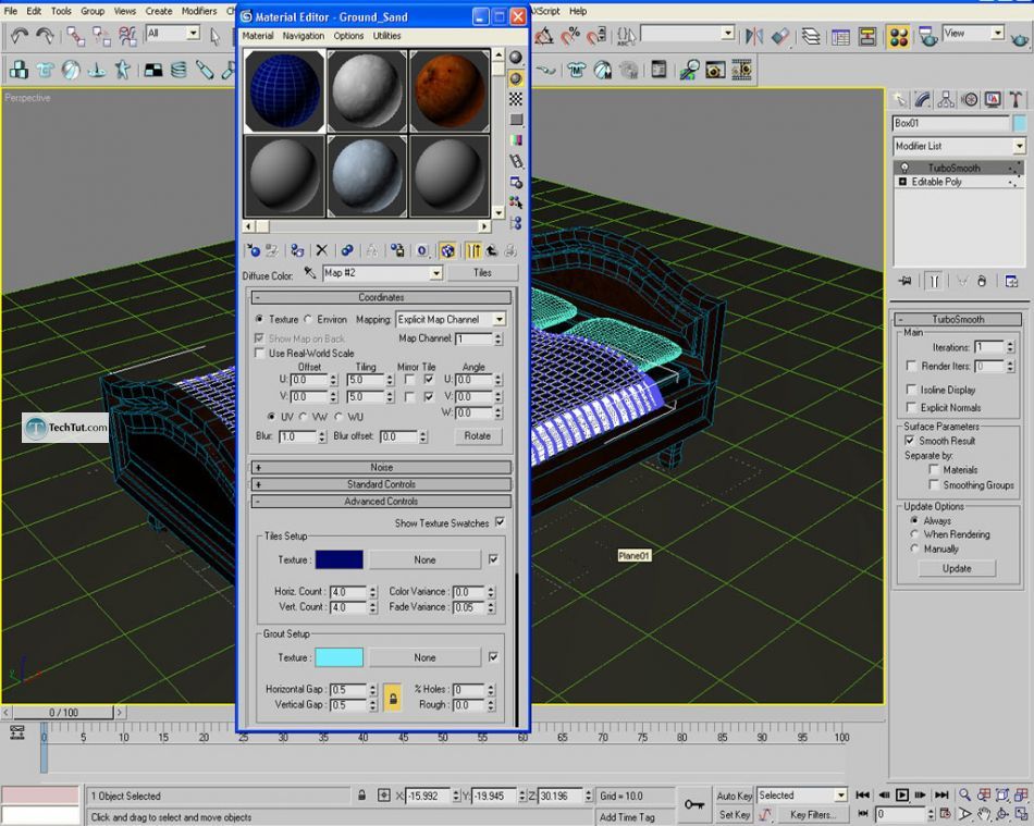 Old style double bed done in 3D max