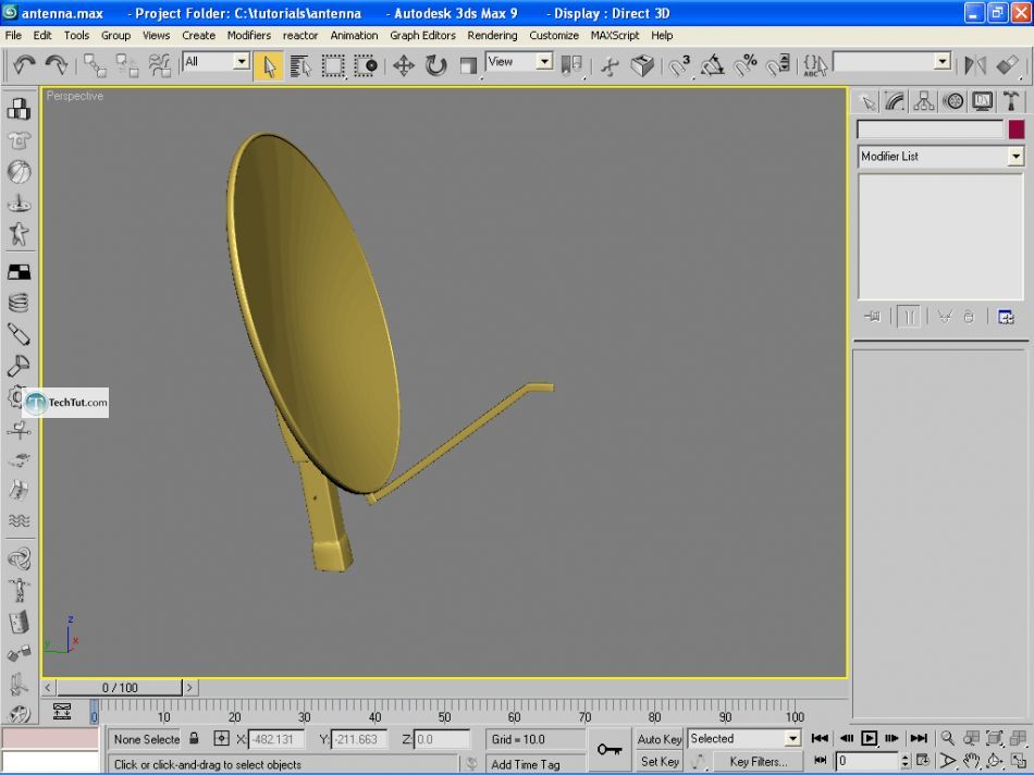 Create a realistic looking satellite dish