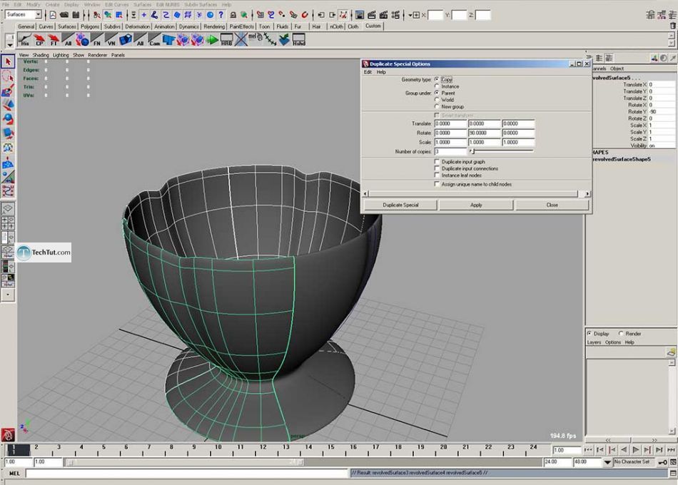 Create a coffee cup in Maya