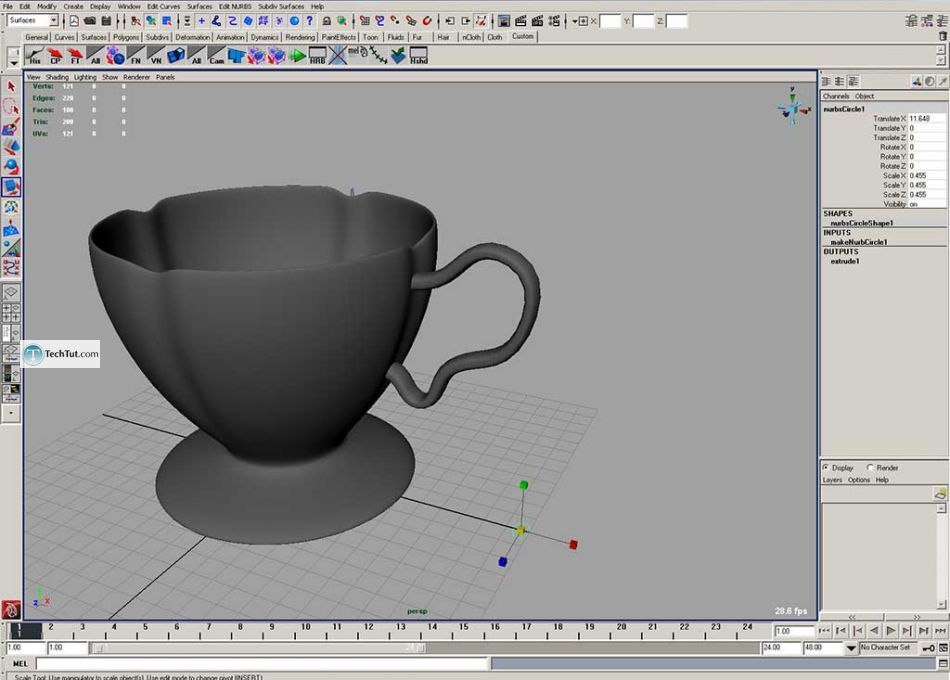 Create a coffee cup in Maya