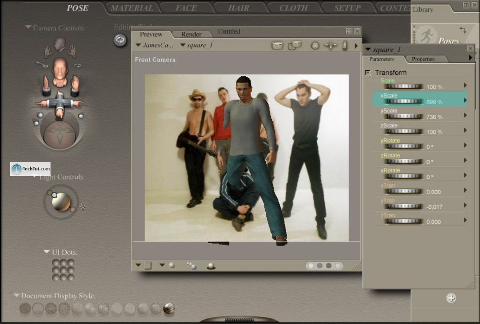 Adding poses from library and making pose from photos