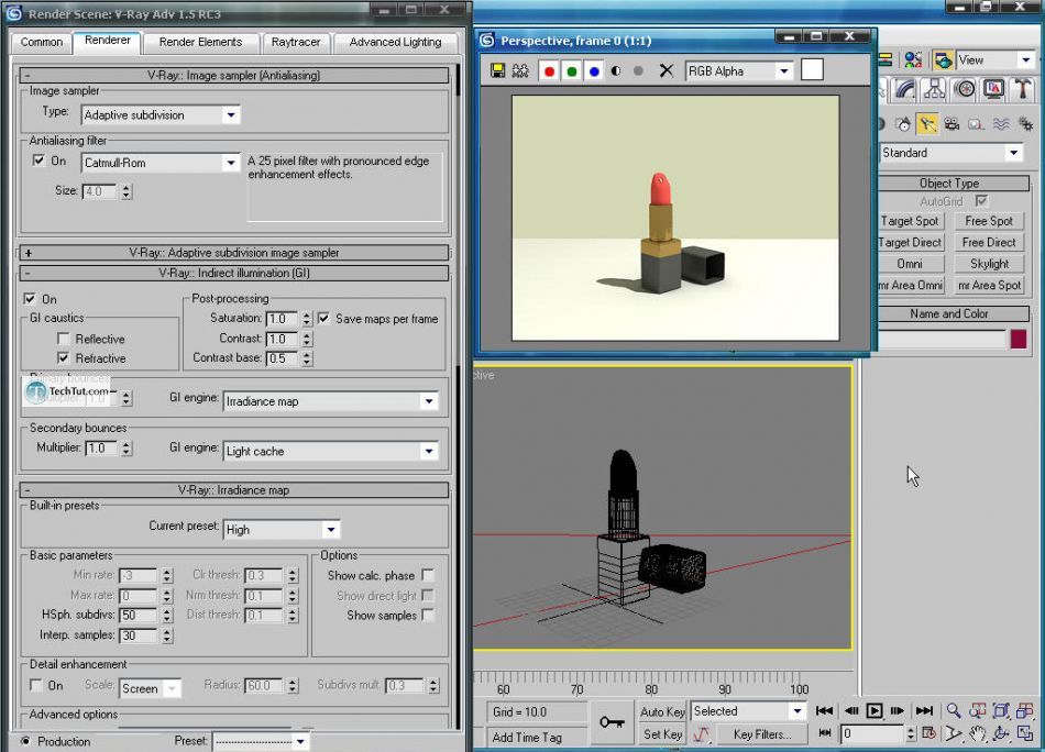 Lipstick model in 3D max