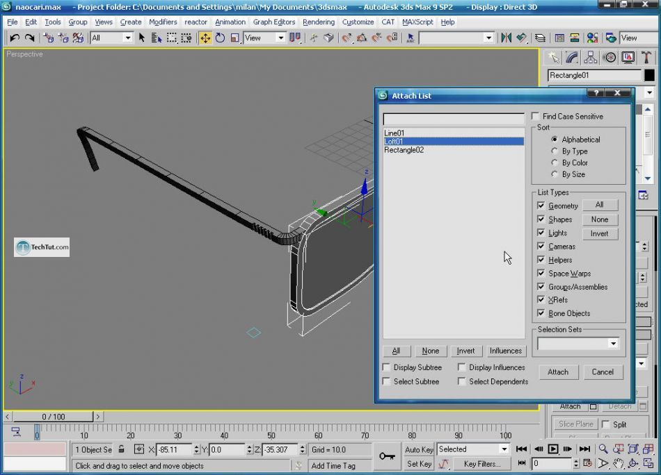 How to create glasses in 3D max