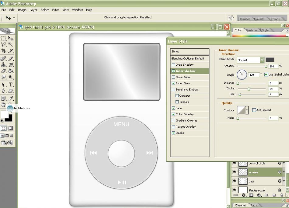 Create realistic iPod in Photoshop