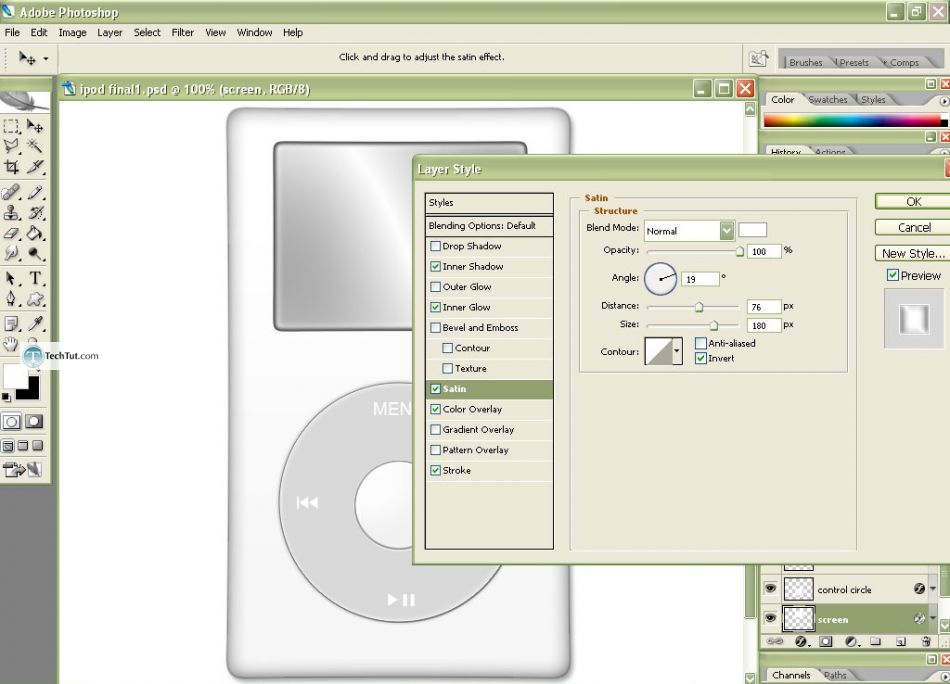 Create realistic iPod in Photoshop