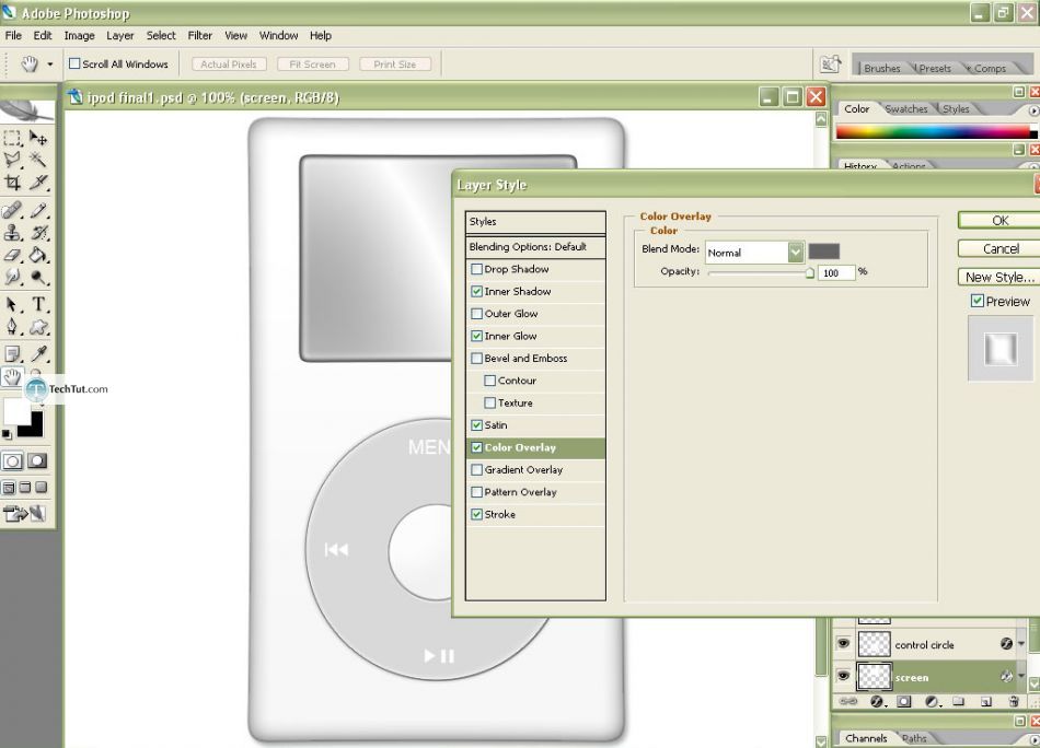 Create realistic iPod in Photoshop