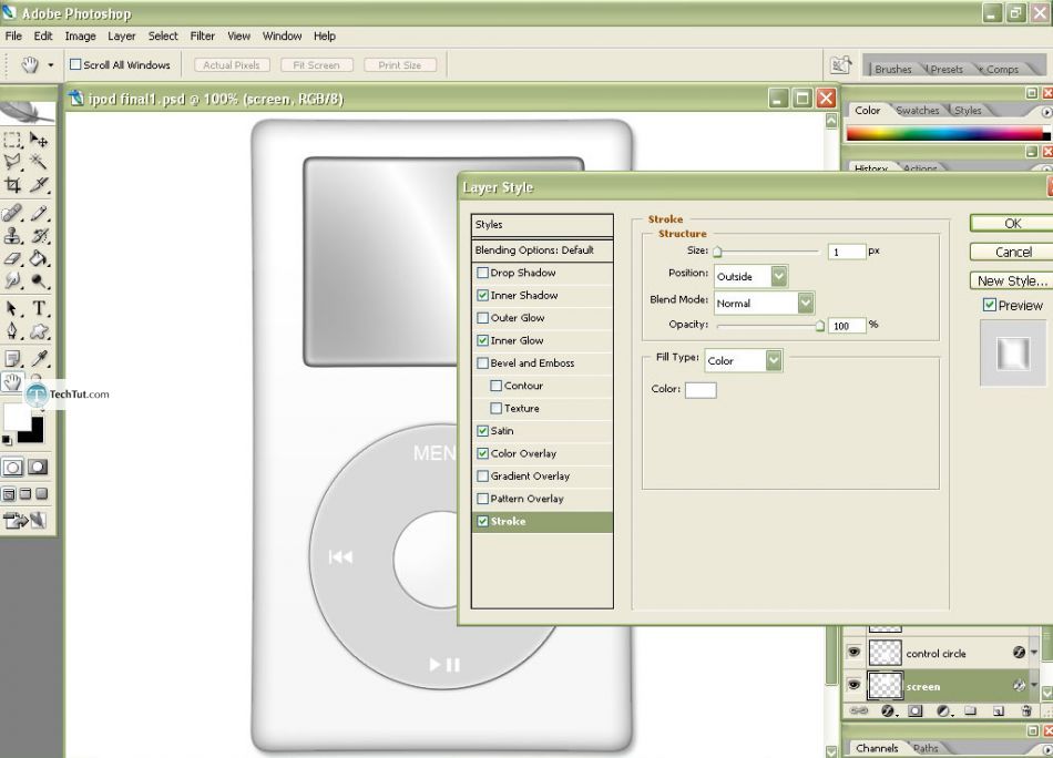 Create realistic iPod in Photoshop