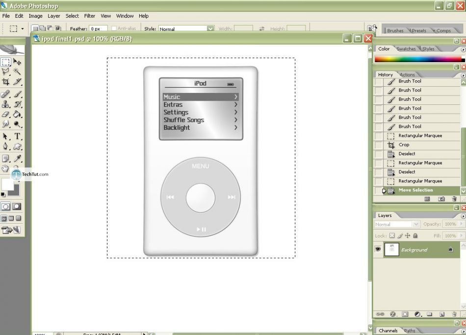 Create realistic iPod in Photoshop