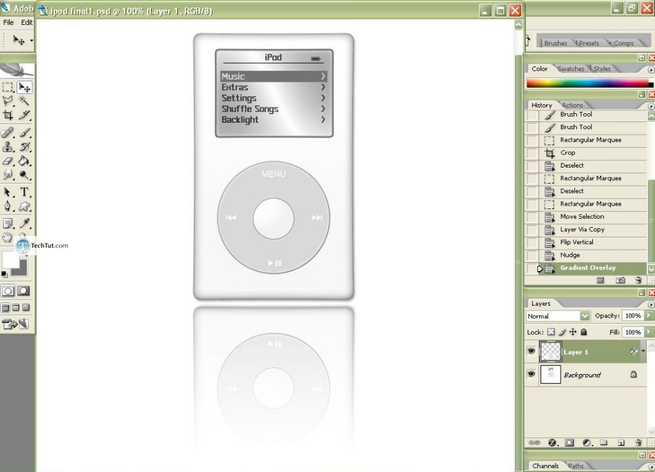 Create realistic iPod in Photoshop