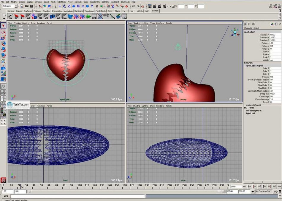 Create 3D heart in Maya