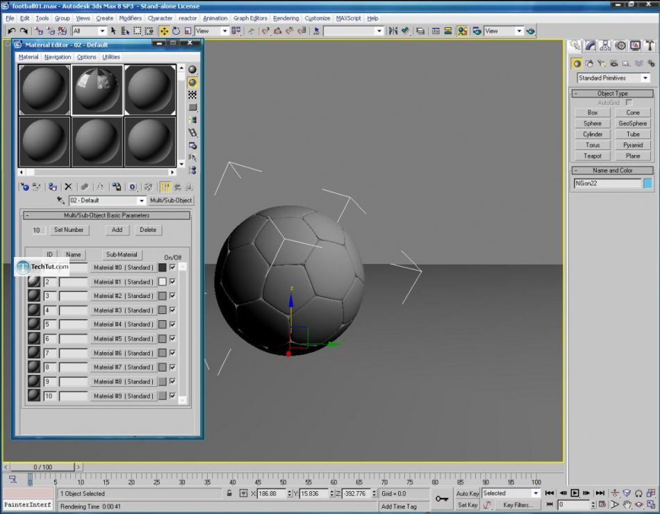 Create a soccer ball in 3D studio max