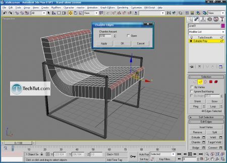 Tutorial 3d modern chair final render 2