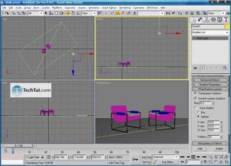 Tutorial 3d modern chair final render 9