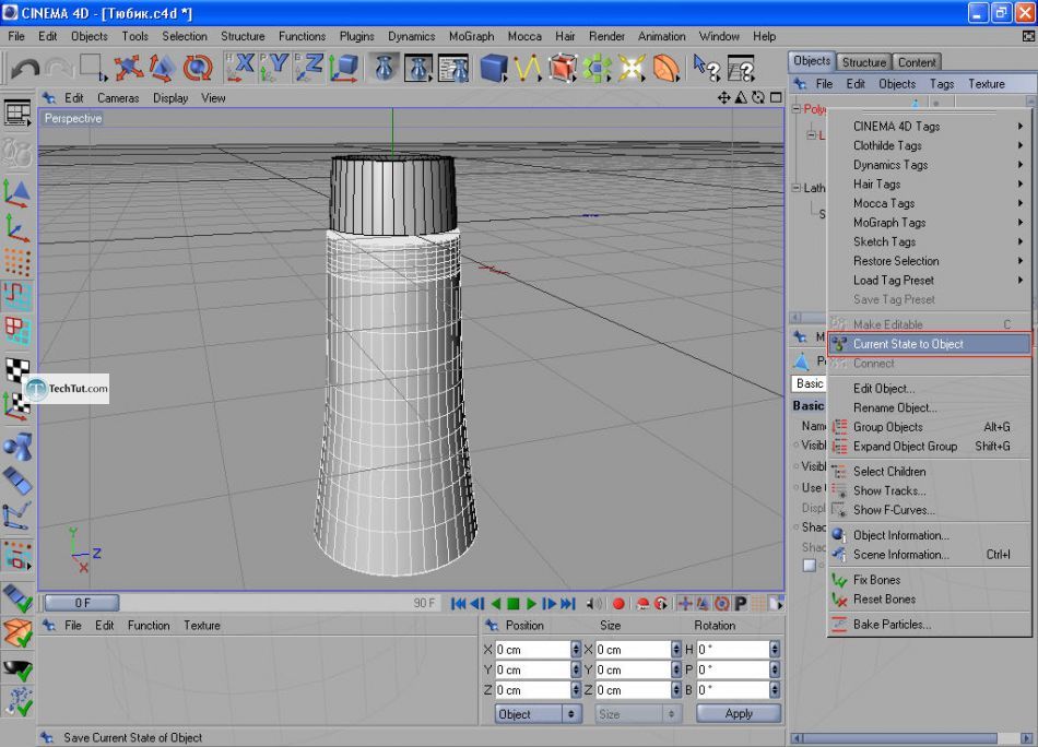 How to create a cream tube in Cinema 4D