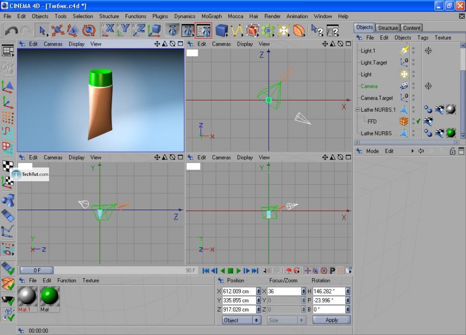 How to create a cream tube in Cinema 4D
