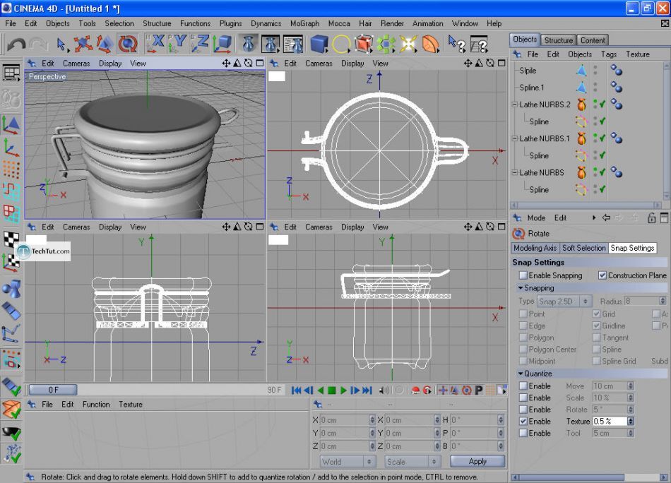 How to create a sugar bowl in Cinema 4D