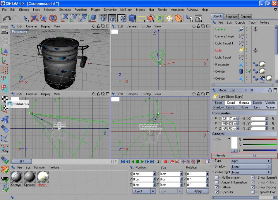 How to create a sugar bowl in Cinema 4D